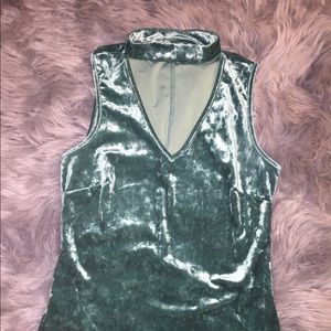 Candie's green velvet halter top